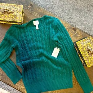 Green Classic Cable Sweater